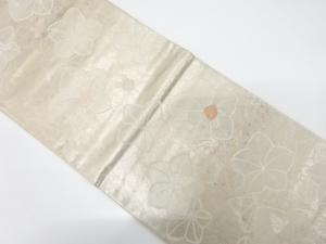 楓に薔薇模様織り出し　袋帯